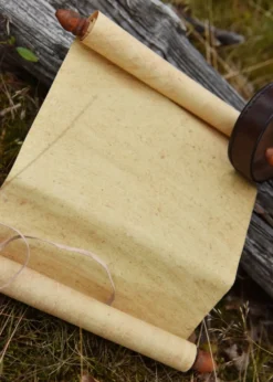 Römische Capsa, Schriftrollenbehälter aus Leder mit 3 Schriftrollen
