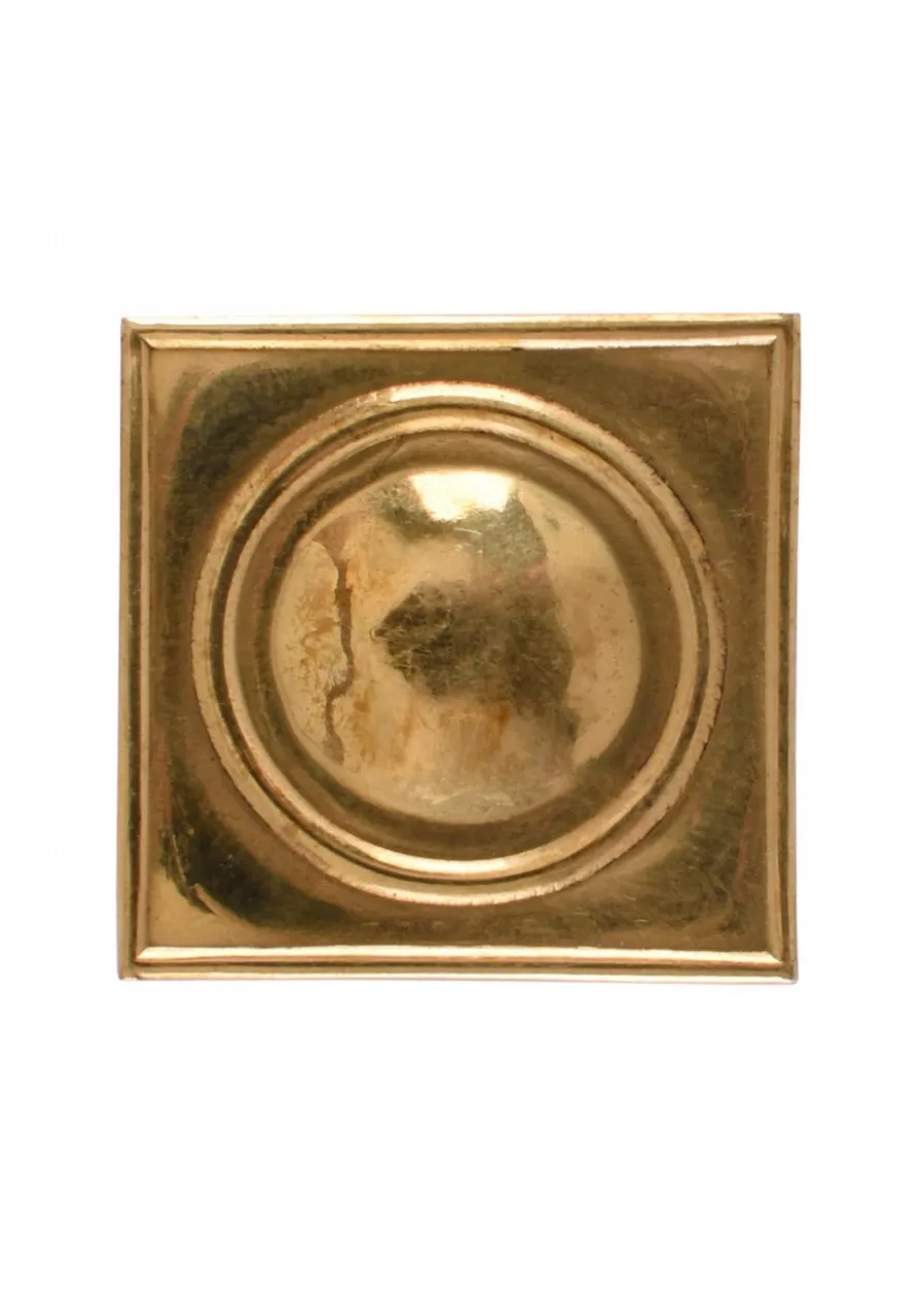 Römischer Gürtelbeschlag aus Messing, 3 x 3 cm