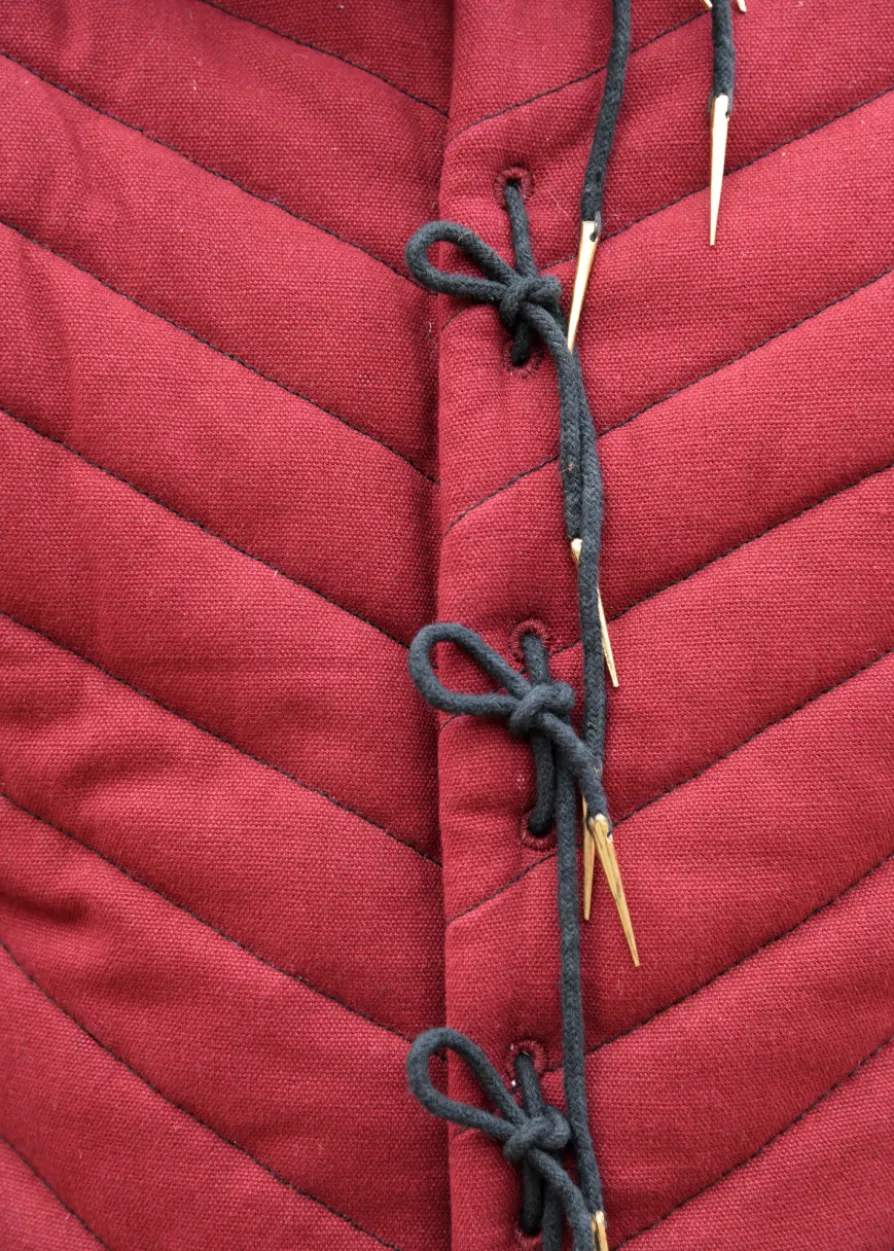 Rüstwams mit Nesteln, weinrot - schwarz