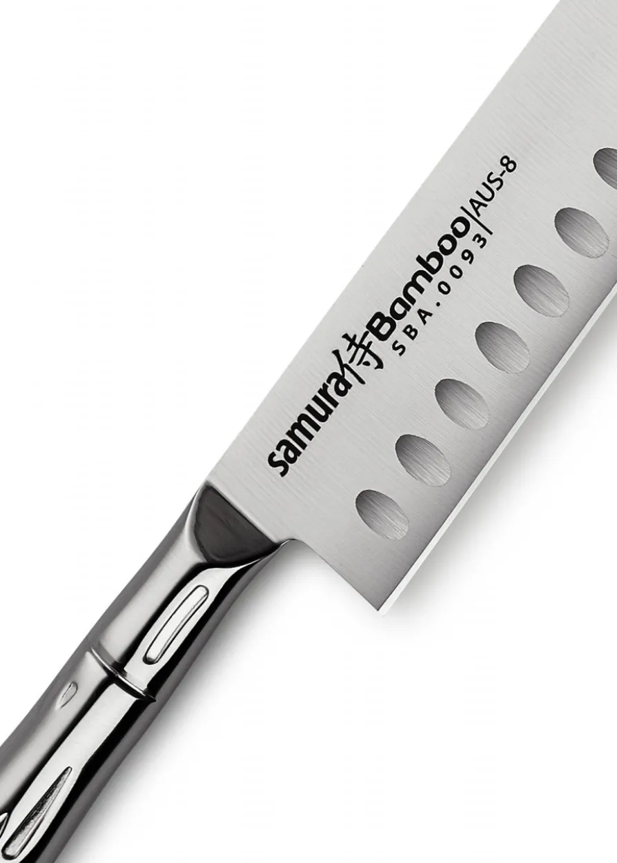 Samura Bamboo Kleines Santoku. Kullenschliff, 137 mm