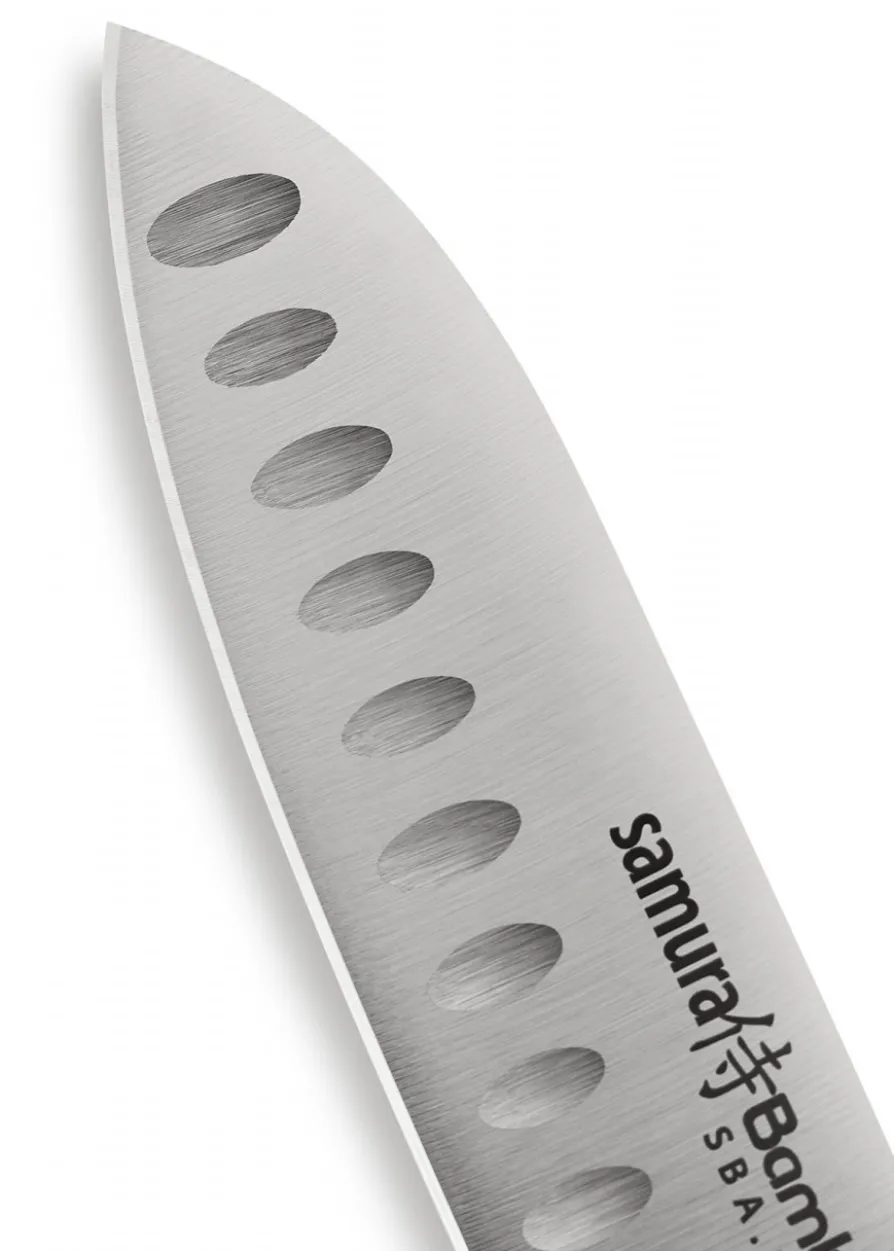 Samura Bamboo Kleines Santoku. Kullenschliff, 137 mm