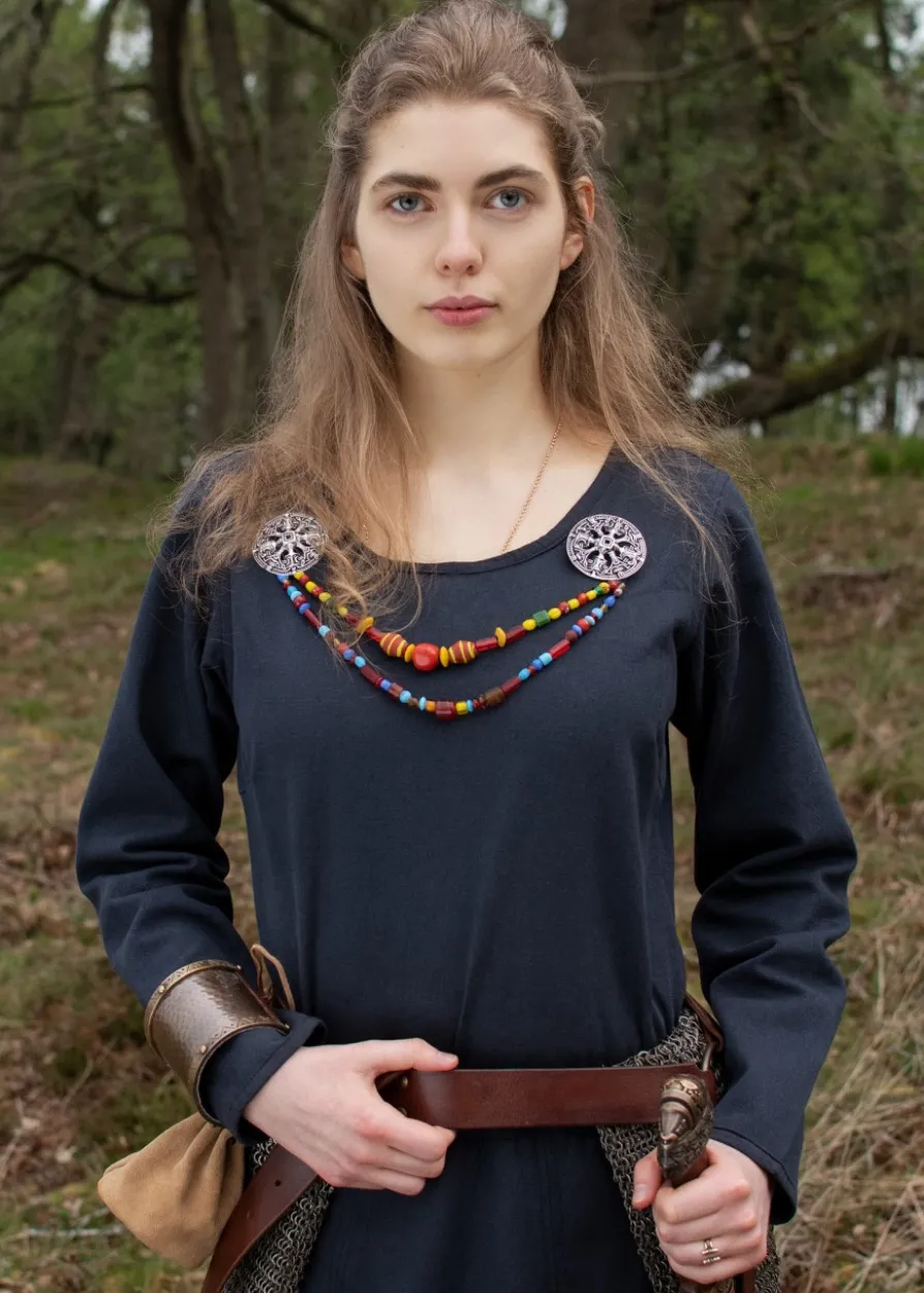 Schlichtes Mittelalterkleid Afra aus festem Canvas, dunkelblau