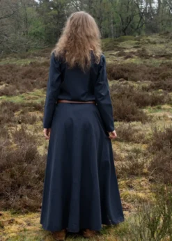 Schlichtes Mittelalterkleid Afra aus festem Canvas, dunkelblau