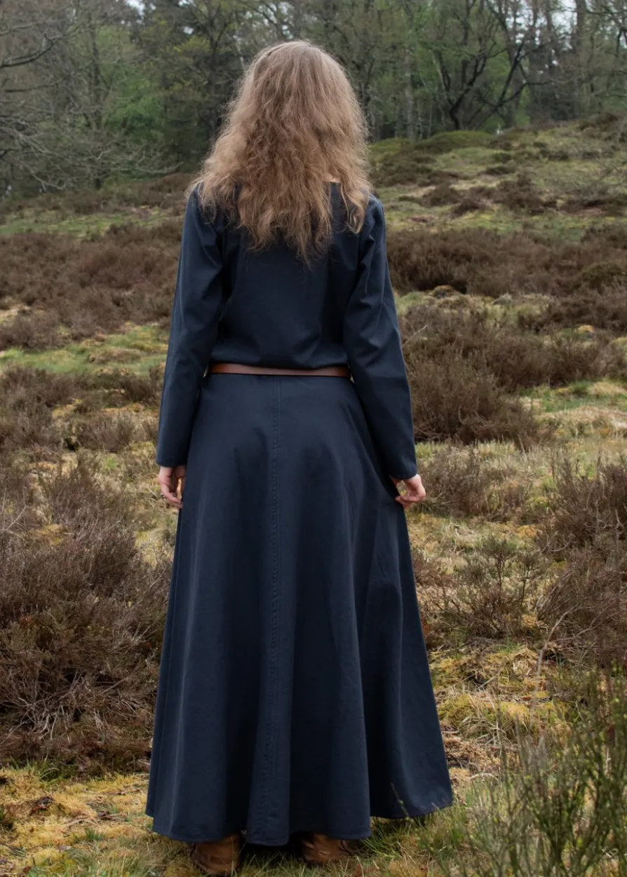 Schlichtes Mittelalterkleid Afra aus festem Canvas, dunkelblau