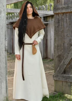 Schlichtes Wikinger Kleid Celeste, Wolle, natur