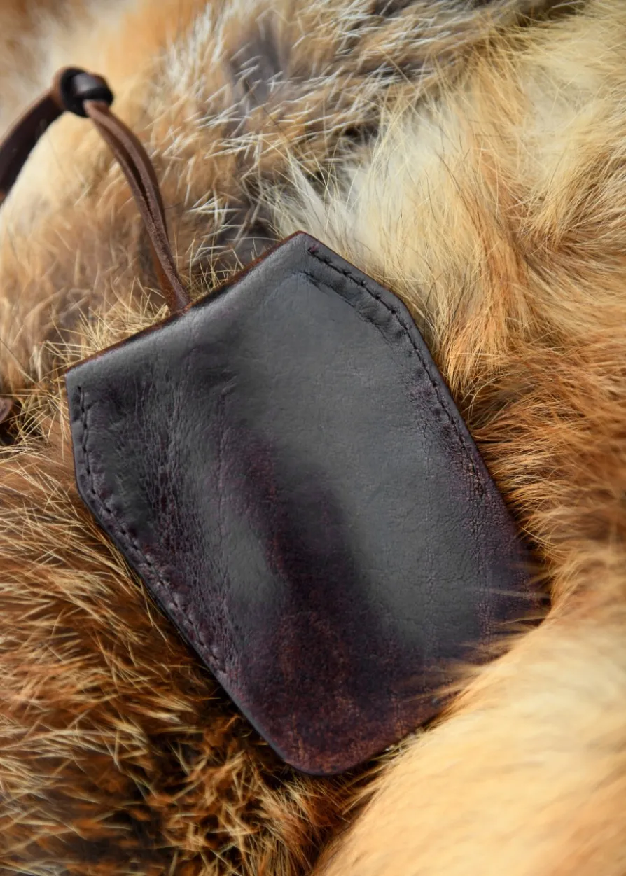 Schlüsselanhänger aus Leder mit Prägung, braun