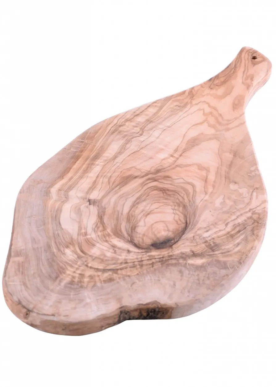 Schneidebrett aus Olivenholz mit Griff, ca. 40 x 18 cm