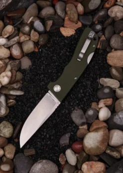 Schnitzel KVAR, Outdoor Taschenmesser, grün, stonewashed