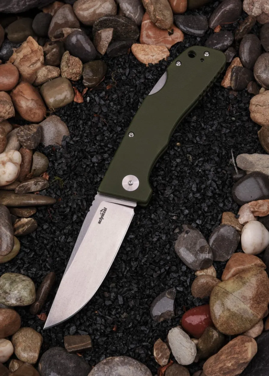 Schnitzel KVAR, Outdoor Taschenmesser, grün, stonewashed