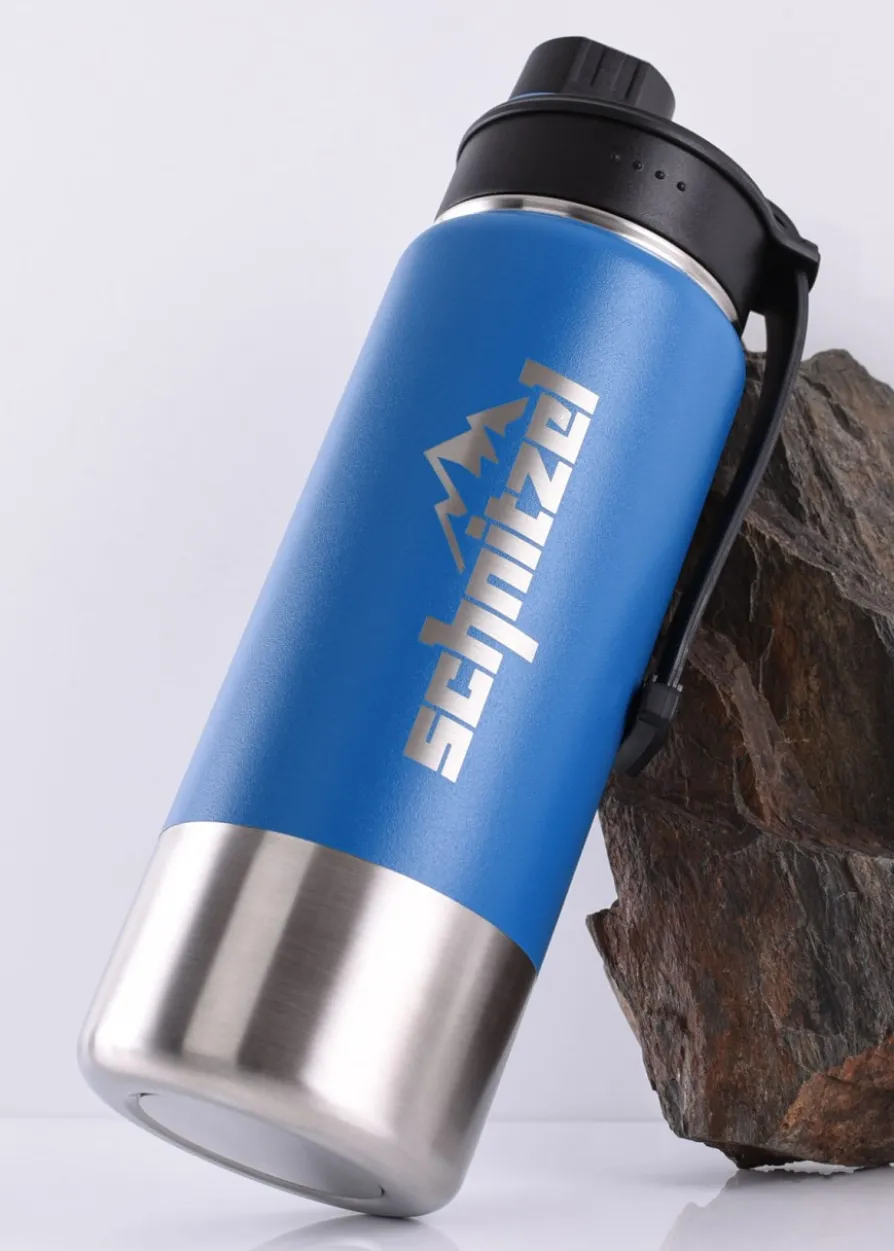 Schnitzel UJO Edelstahl Trinkflasche, isoliert, 530 ml, Blau