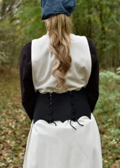 Schnürmieder-Gürtel aus Leder, schwarz
