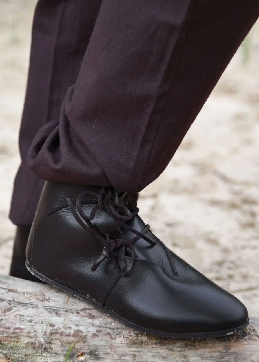 Schnürschuhe, dunkelbraun, halbhoch, seitlich geschnürt, Ulfberth