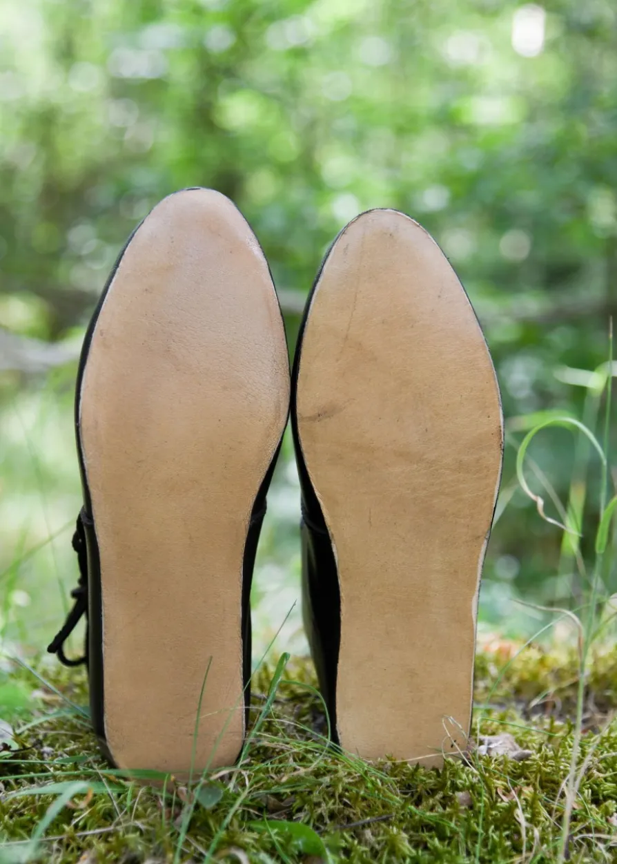 Schnürschuhe, dunkelbraun, halbhoch, seitlich geschnürt, Ulfberth