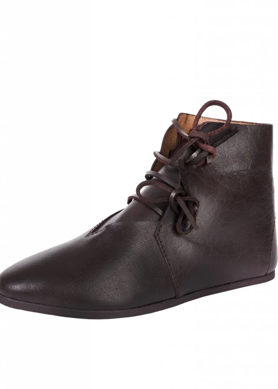 Schnürschuhe, dunkelbraun, halbhoch, seitlich geschnürt, Ulfberth