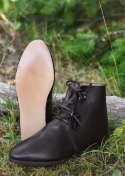 Schnürschuhe, dunkelbraun, halbhoch, seitlich geschnürt, Ulfberth