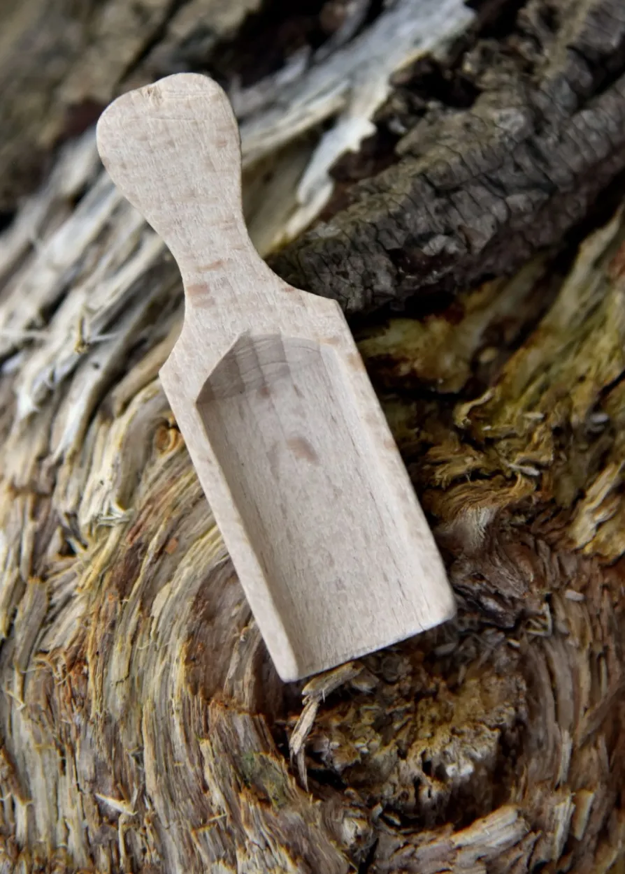 Schäufelchen aus Buchenholz, flacher Griff, ca. 6 x 1,8 cm