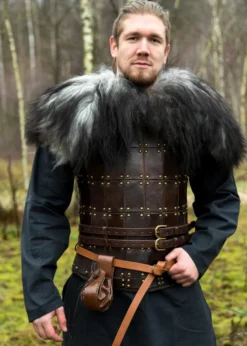 Schulterfell aus Nordlandschnucken-Fell, schwarz grau