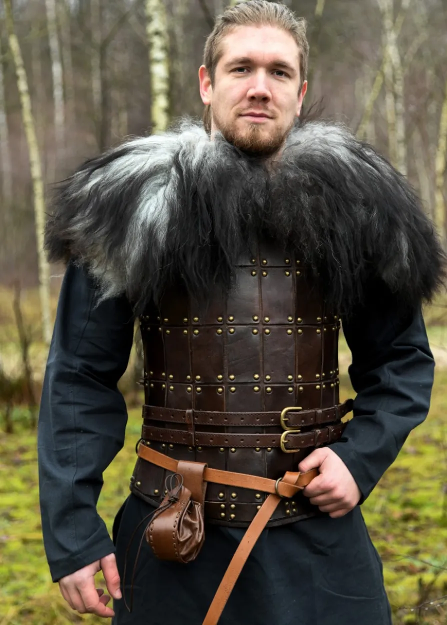 Schulterfell aus Nordlandschnucken-Fell, schwarz grau