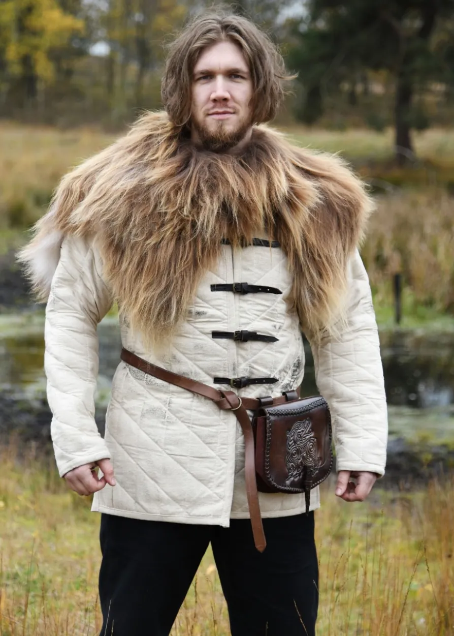 Schulterfell aus Nordlandschnucken-Fell, braun meliert