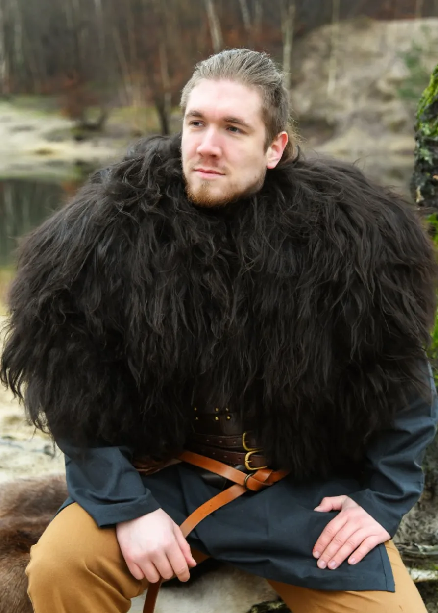 Schulterfell, Fellumhang Berserker Schwarz