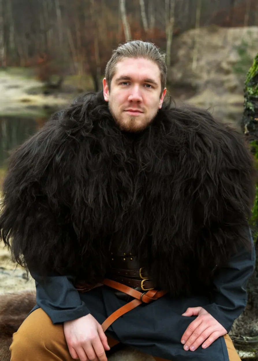 Schulterfell, Fellumhang Berserker Schwarz