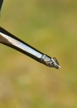 Schwarzes Ritterschwert, Mittelalterschwert mit schwarzer Lederscheide