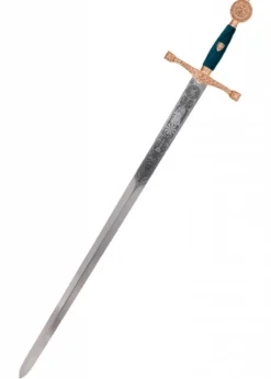 Schwert Excalibur, goldfarben mit Zierätzung, Marto