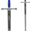Schwert Excalibur, Silber/Blau, mit Zierätzung, Marto