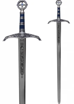 Schwert Robin Hood, silber/blau, mit Zierätzung, Marto