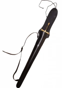 Schwerttasche aus schwarzem Leder