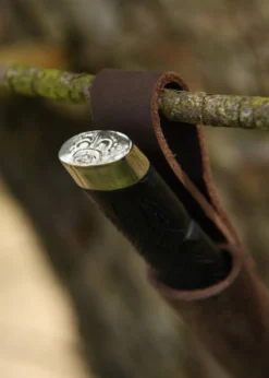 Sgian Dubh Messer mit Damaststahlklinge und Lederscheide