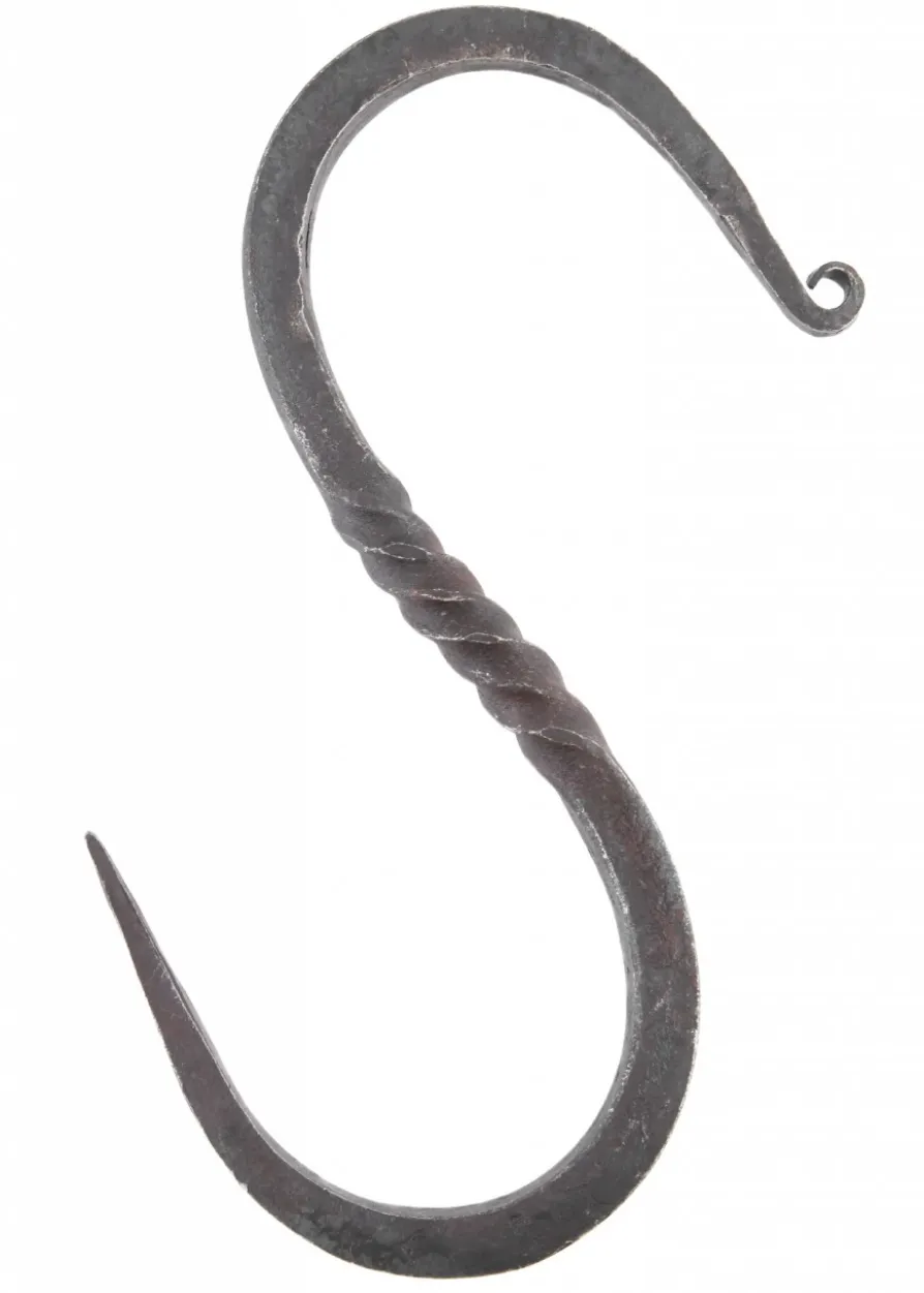 S-Haken, handgeschmiedet, groß