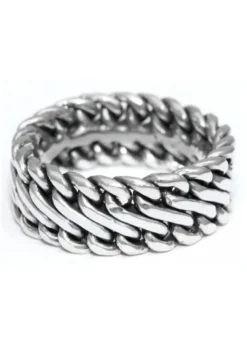 Silberner Wikingerring mit Flechtmuster