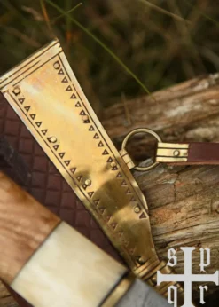 Skramasax, Sax aus Damaststahl mit Holz-/Knochengriff