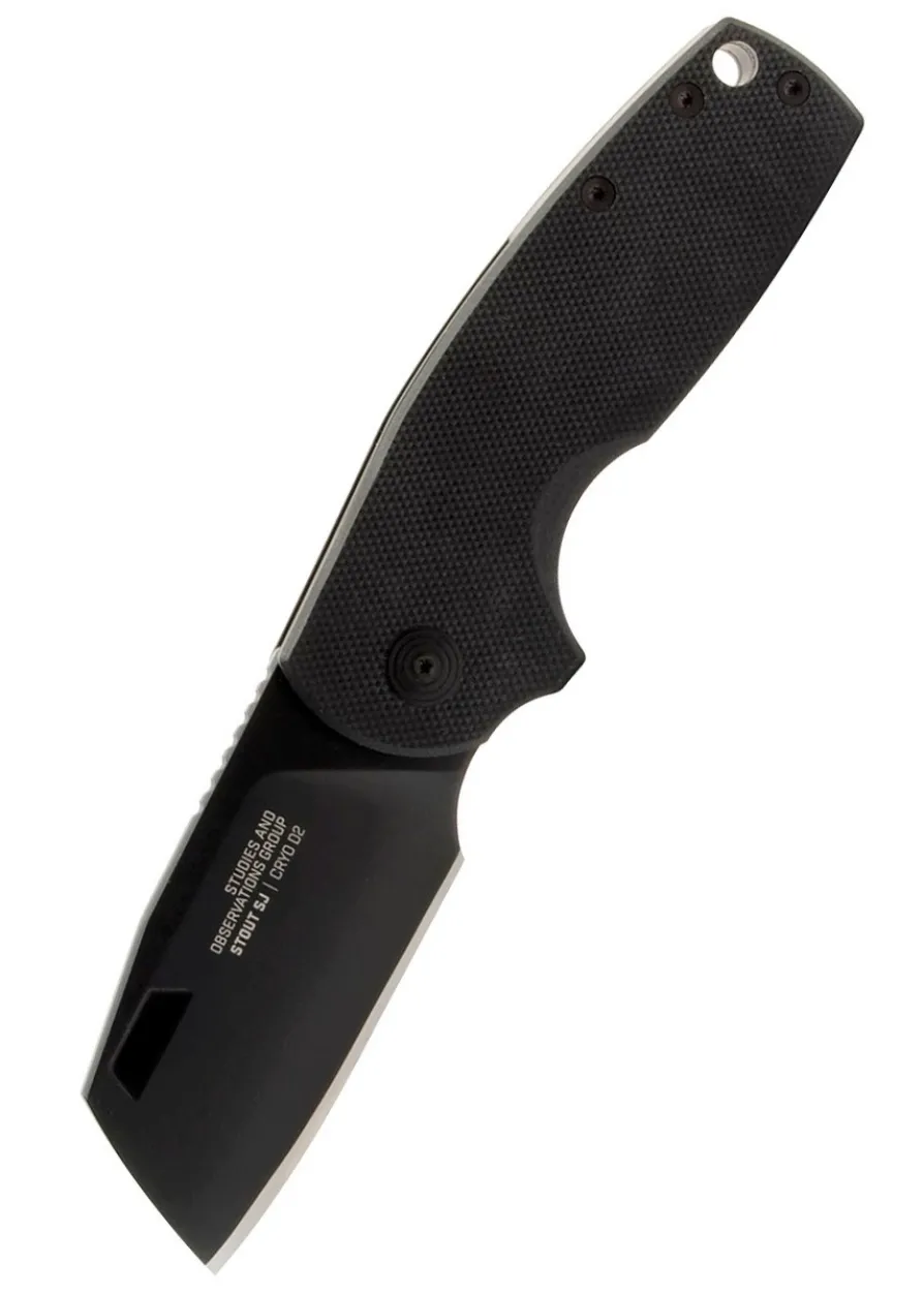 SOG STOUT SJ CLEAVER, BLACKOUT, Taschenmesser