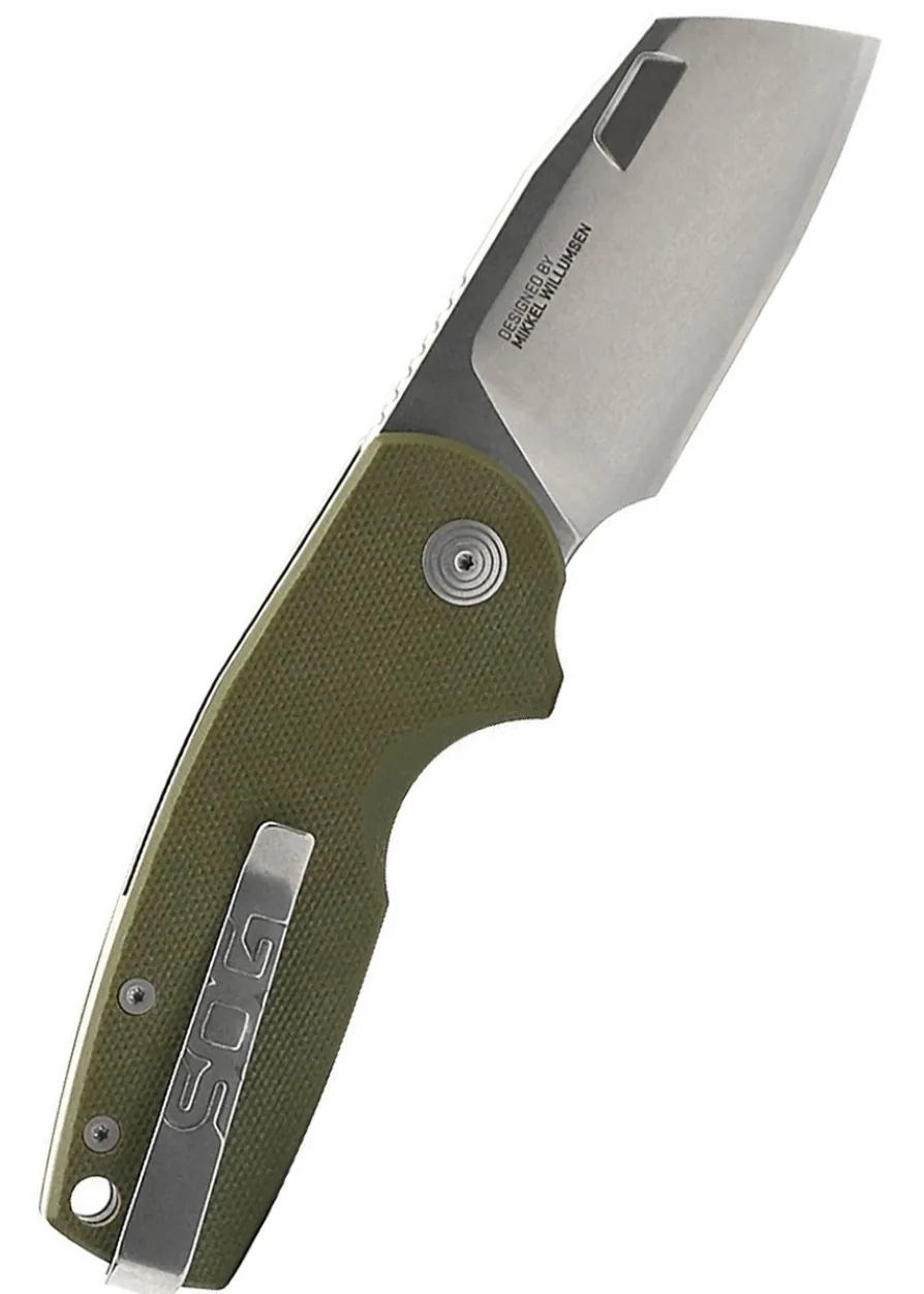 SOG STOUT SJ CLEAVER, OD GREEN + STONEWASH, Taschenmesser
