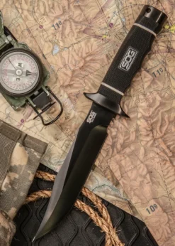 SOG TECH BOWIE, BLACK TINI, Feststehendes Messer