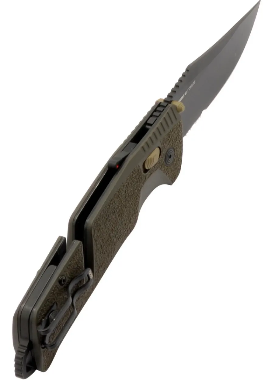 SOG TRIDENT AT - OLIVE DRAB Teilwellenschliff, Taschenmesser