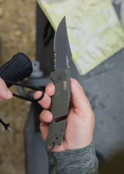 SOG TRIDENT AT - OLIVE DRAB Teilwellenschliff, Taschenmesser