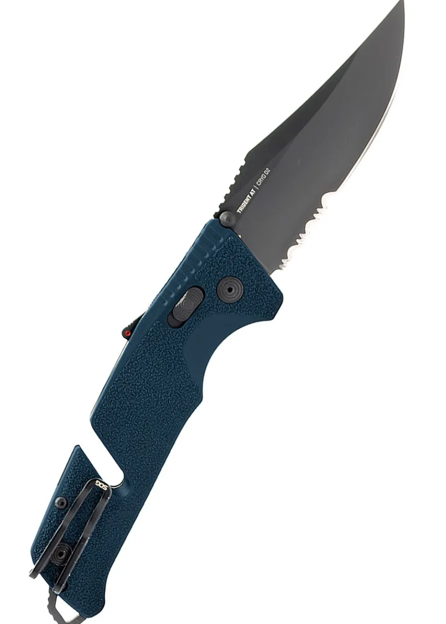 SOG TRIDENT AT - UNIFORM BLUE - Teilwellenschliff, Taschenmesser