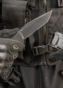 SOG TRIDENT FX, BLACKOUT, PARTIALLY SERRATED, Feststehendes Messer
