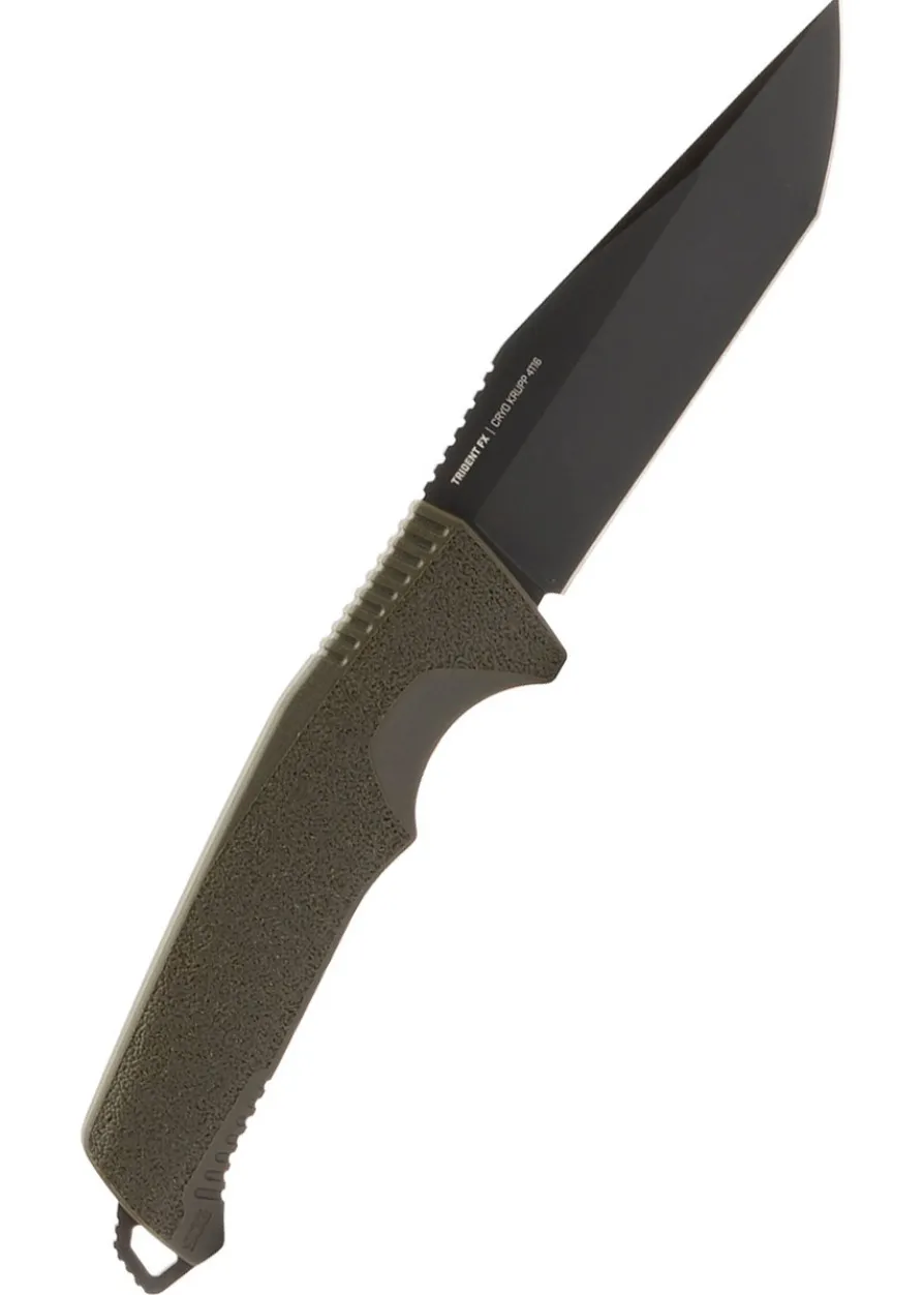 SOG TRIDENT FX, OD GREEN, STRAIGHT EDGE, Feststehendes Messer
