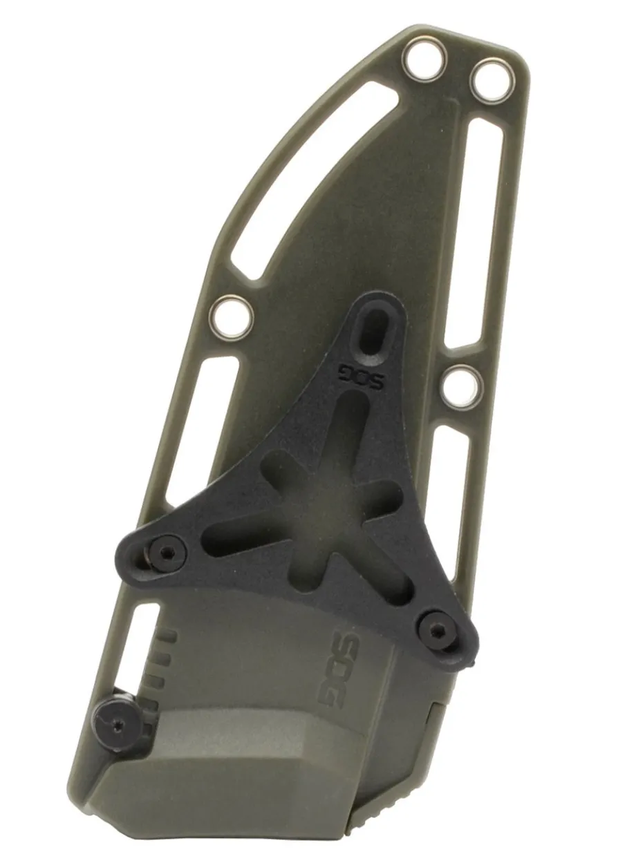 SOG TRIDENT FX, OD GREEN, STRAIGHT EDGE, Feststehendes Messer