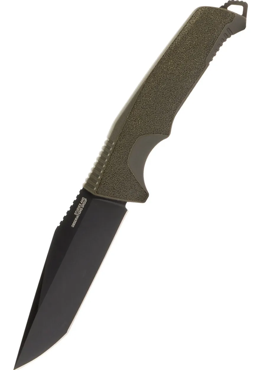 SOG TRIDENT FX, OD GREEN, STRAIGHT EDGE, Feststehendes Messer