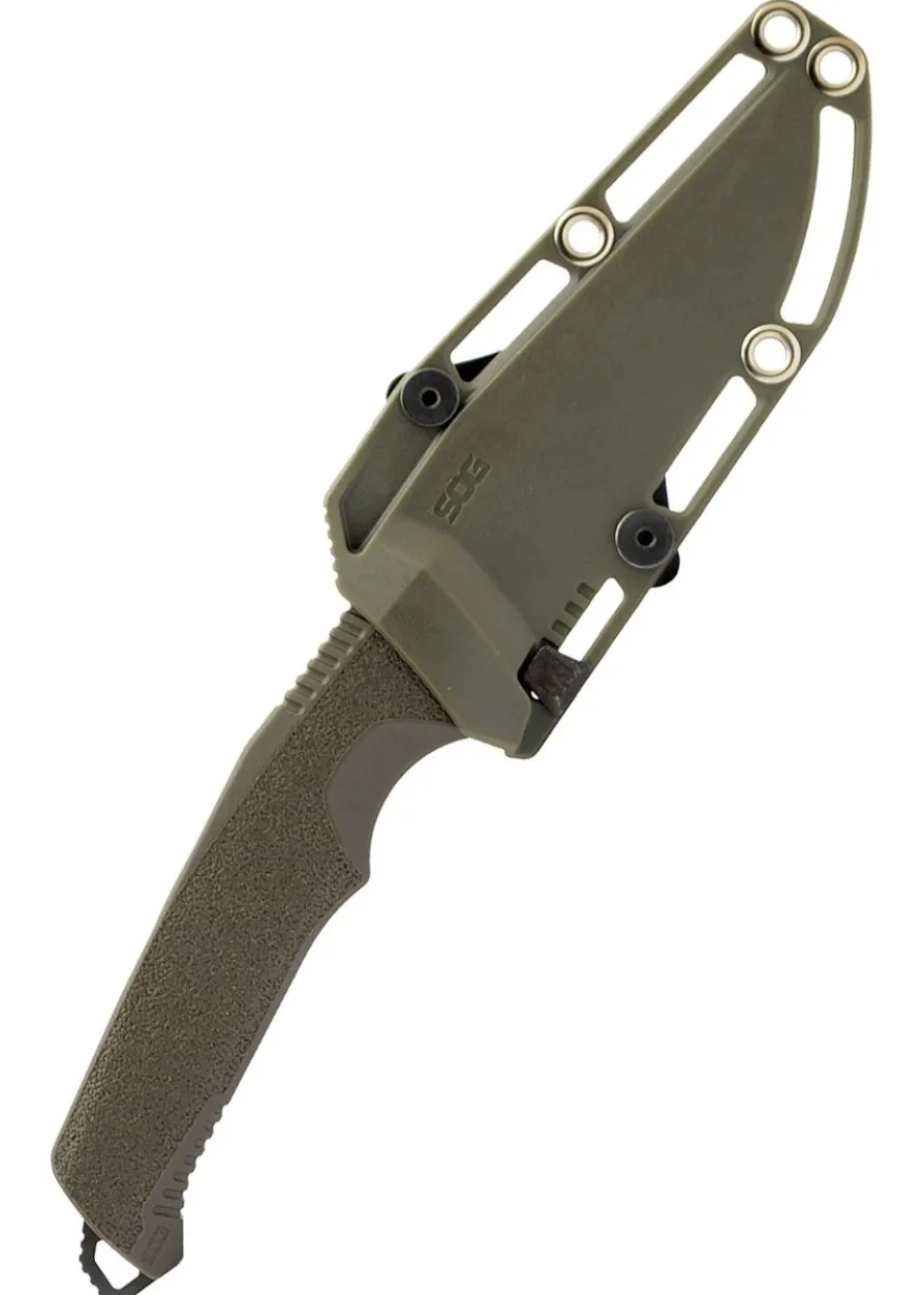 SOG TRIDENT FX, OD GREEN, STRAIGHT EDGE, Feststehendes Messer