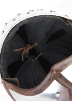 Spangenhelm mit Wangenklappen und Brünne, 2 mm Stahl