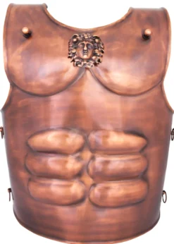 Spartaner Muskelpanzer aus Stahl mit Bronzefinish