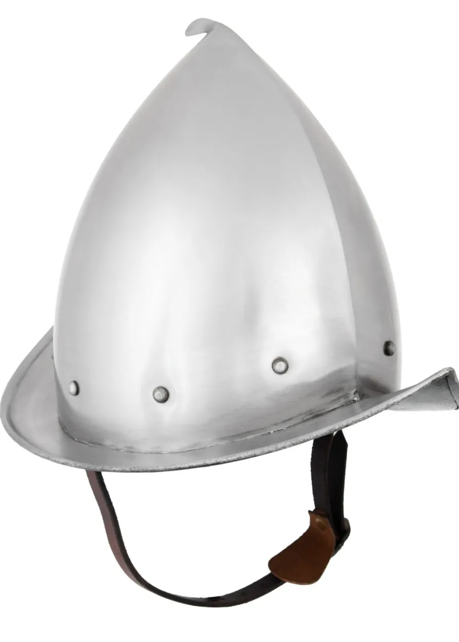 Spitzer Morion Helm mit Lederinlet