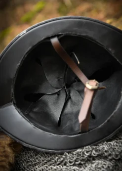 Spitzer Morion Helm mit Lederinlet