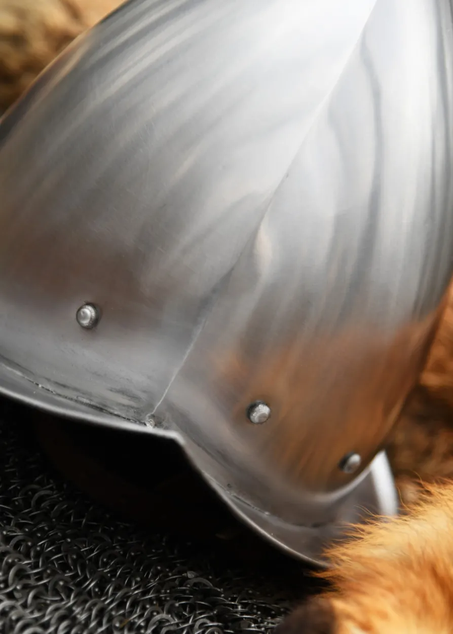 Spitzer Morion Helm mit Lederinlet
